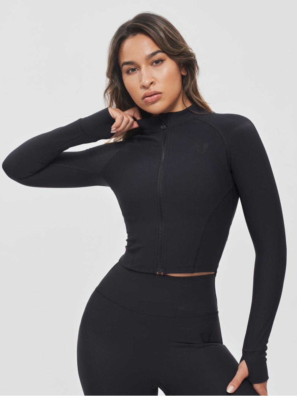 Firm Abs Ribbed Cropped Jacket